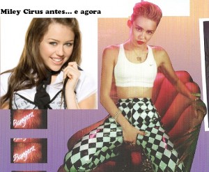 Miley Cirus antes e agora